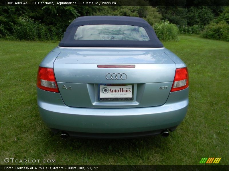 Aquamarine Blue Metallic / Platinum 2006 Audi A4 1.8T Cabriolet