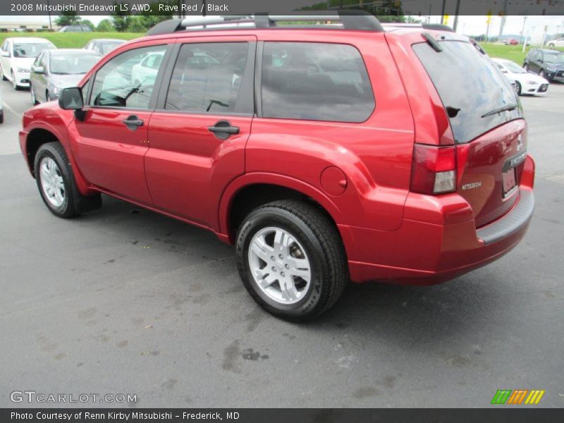 Rave Red / Black 2008 Mitsubishi Endeavor LS AWD