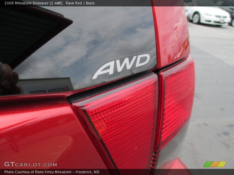Rave Red / Black 2008 Mitsubishi Endeavor LS AWD