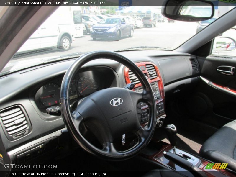 Brilliant Silver Metallic / Black 2003 Hyundai Sonata LX V6