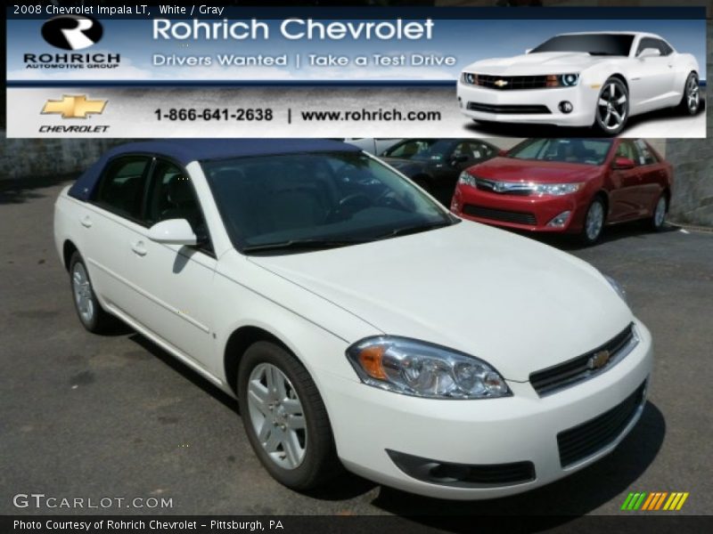 White / Gray 2008 Chevrolet Impala LT