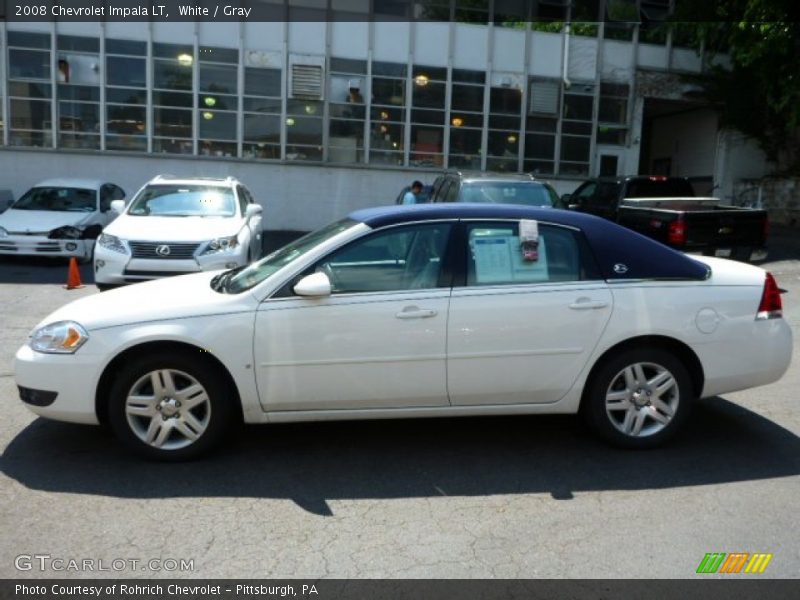 White / Gray 2008 Chevrolet Impala LT