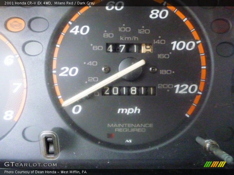 Milano Red / Dark Gray 2001 Honda CR-V EX 4WD