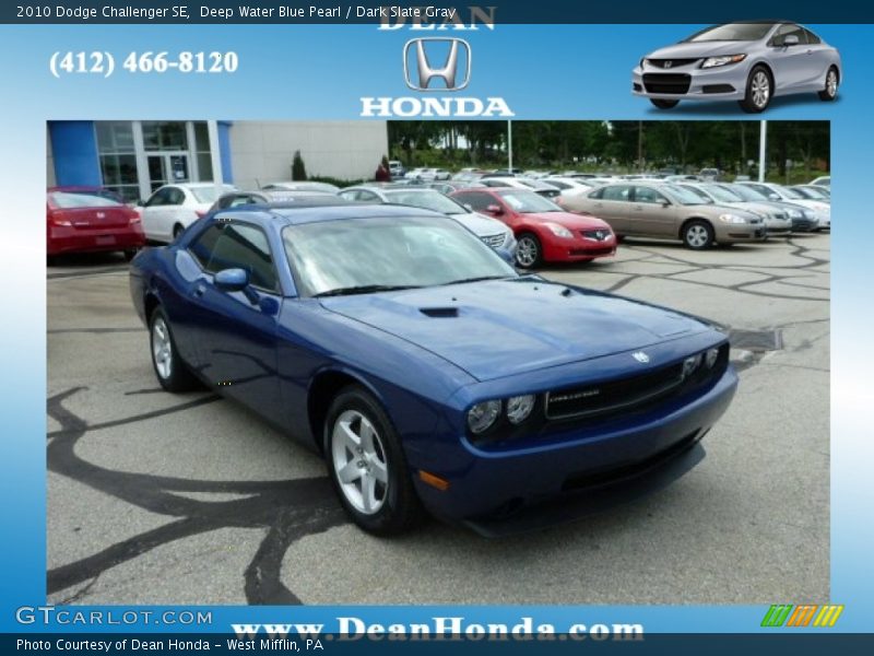 Deep Water Blue Pearl / Dark Slate Gray 2010 Dodge Challenger SE