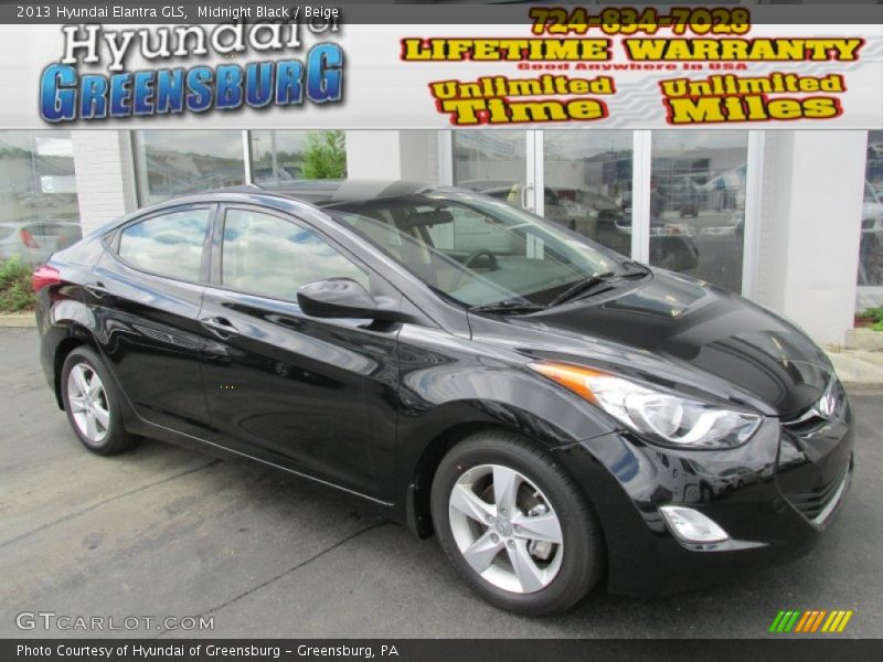 Midnight Black / Beige 2013 Hyundai Elantra GLS