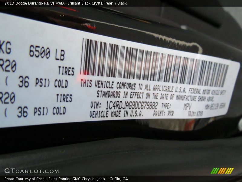 Brilliant Black Crystal Pearl / Black 2013 Dodge Durango Rallye AWD