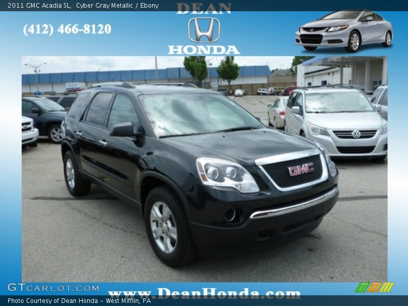 Cyber Gray Metallic / Ebony 2011 GMC Acadia SL