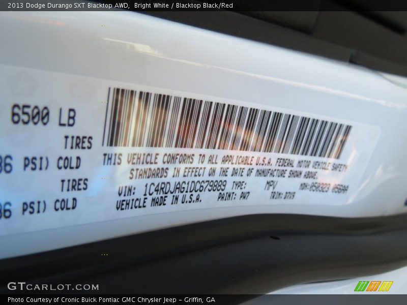 Bright White / Blacktop Black/Red 2013 Dodge Durango SXT Blacktop AWD