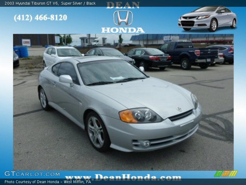 Super Silver / Black 2003 Hyundai Tiburon GT V6