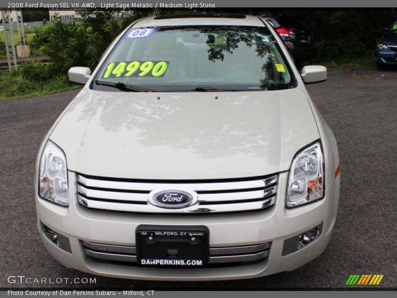 Light Sage Metallic / Medium Light Stone 2008 Ford Fusion SEL V6 AWD