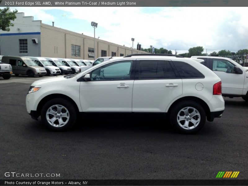 White Platinum Tri-Coat / Medium Light Stone 2013 Ford Edge SEL AWD