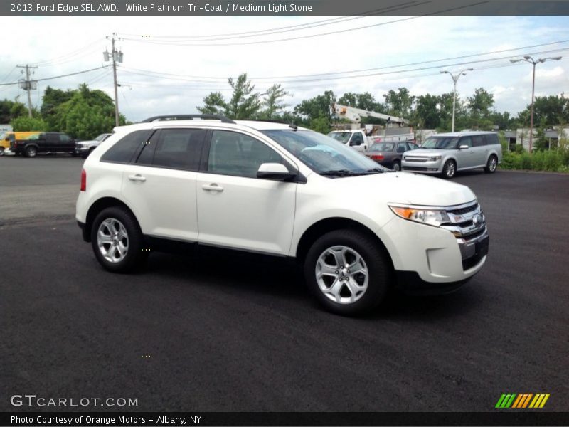 White Platinum Tri-Coat / Medium Light Stone 2013 Ford Edge SEL AWD
