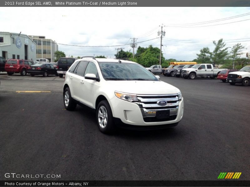 White Platinum Tri-Coat / Medium Light Stone 2013 Ford Edge SEL AWD