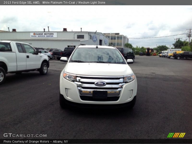 White Platinum Tri-Coat / Medium Light Stone 2013 Ford Edge SEL AWD