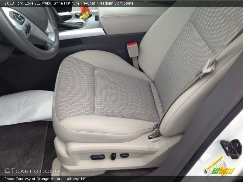 White Platinum Tri-Coat / Medium Light Stone 2013 Ford Edge SEL AWD