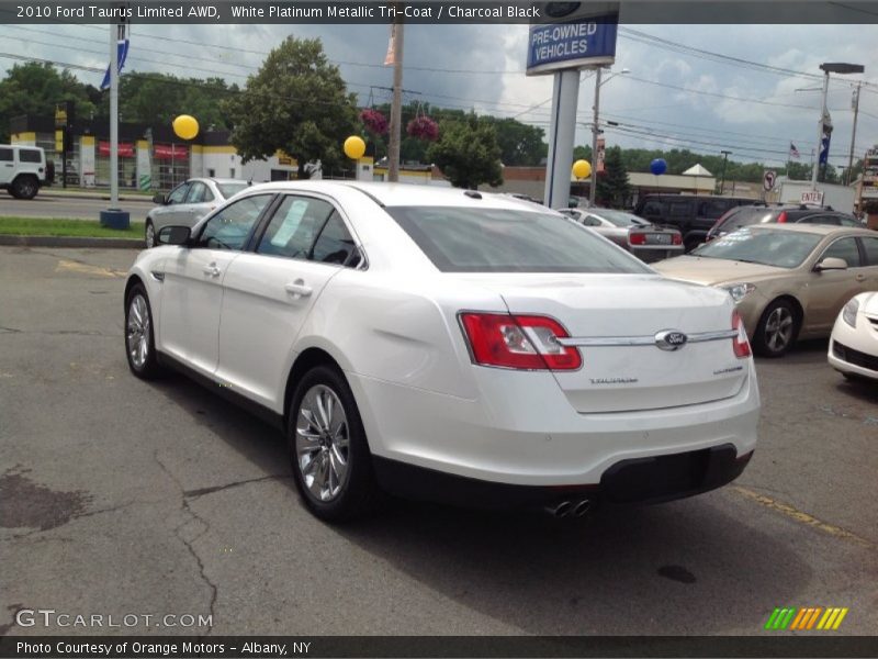 White Platinum Metallic Tri-Coat / Charcoal Black 2010 Ford Taurus Limited AWD