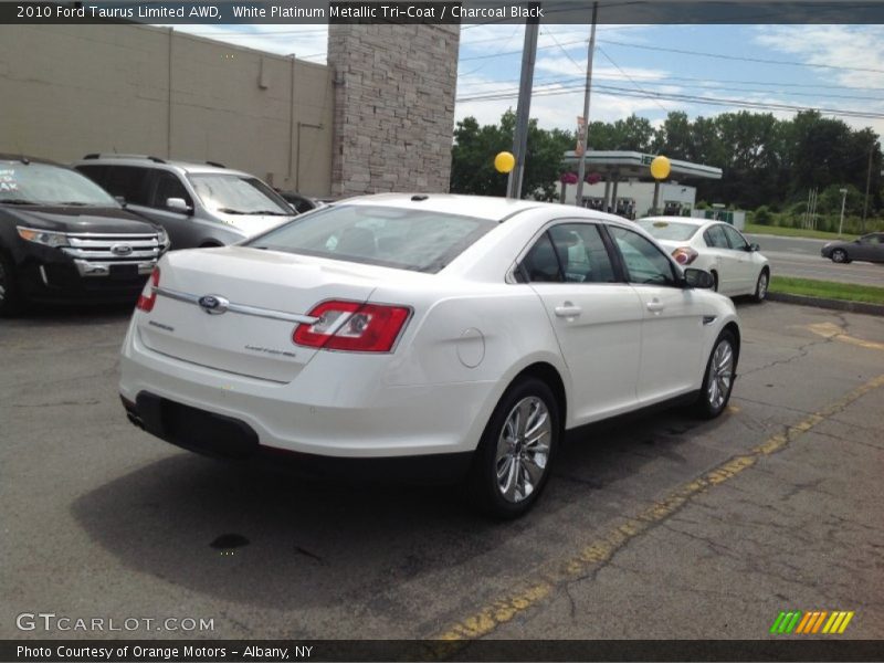 White Platinum Metallic Tri-Coat / Charcoal Black 2010 Ford Taurus Limited AWD