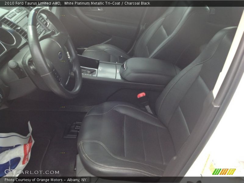 White Platinum Metallic Tri-Coat / Charcoal Black 2010 Ford Taurus Limited AWD