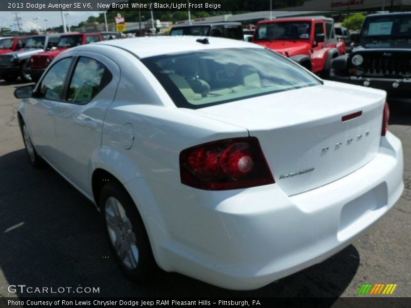 New Bright White / Black/Light Frost Beige 2013 Dodge Avenger SE V6