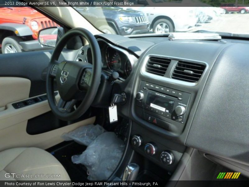 New Bright White / Black/Light Frost Beige 2013 Dodge Avenger SE V6