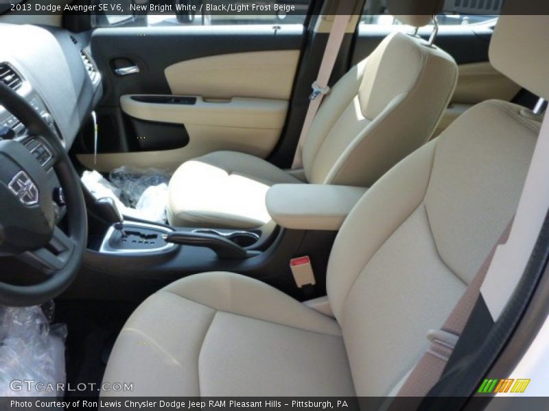 New Bright White / Black/Light Frost Beige 2013 Dodge Avenger SE V6