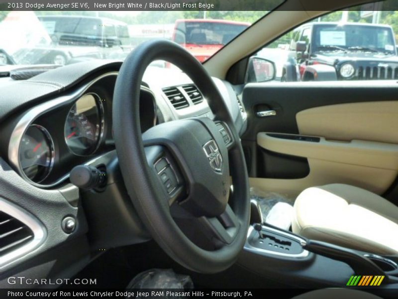 New Bright White / Black/Light Frost Beige 2013 Dodge Avenger SE V6