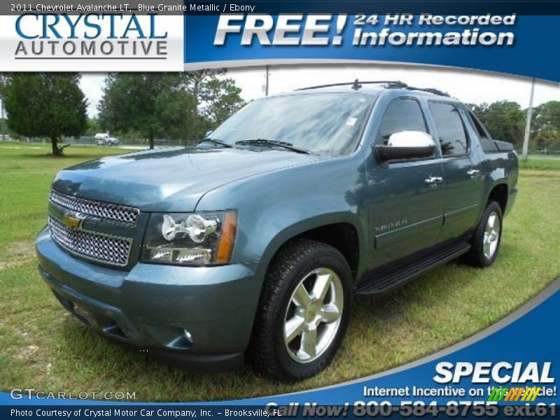 Blue Granite Metallic / Ebony 2011 Chevrolet Avalanche LT