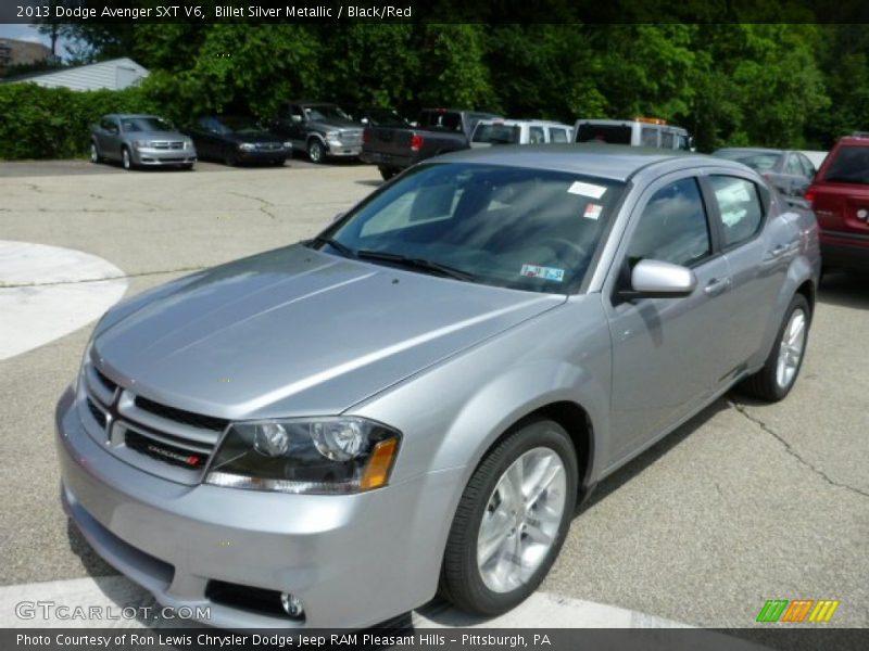 Billet Silver Metallic / Black/Red 2013 Dodge Avenger SXT V6