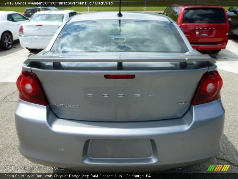 Billet Silver Metallic / Black/Red 2013 Dodge Avenger SXT V6