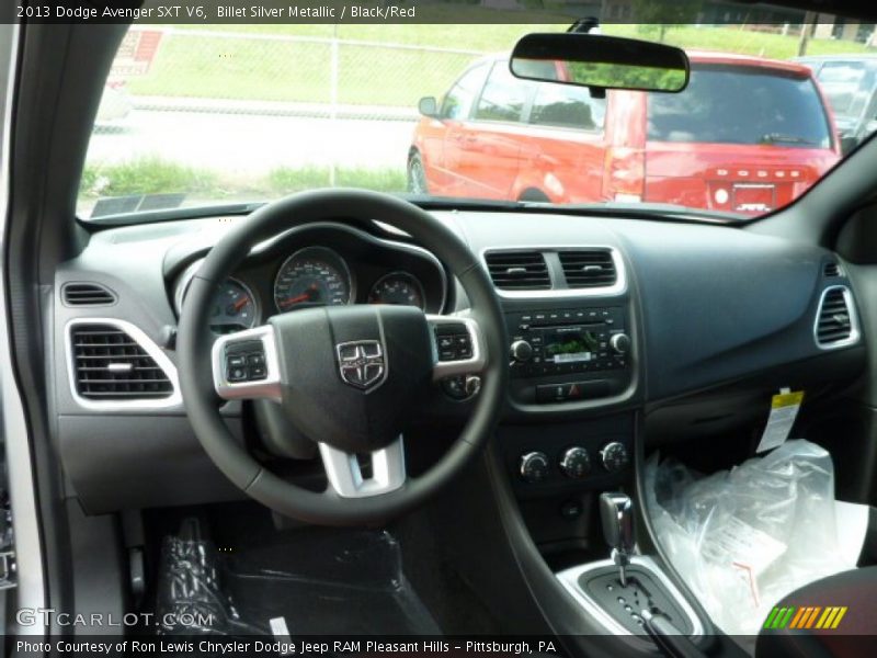 Billet Silver Metallic / Black/Red 2013 Dodge Avenger SXT V6