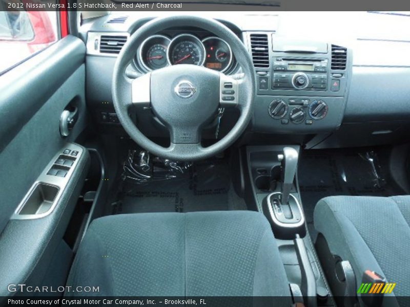 Red Alert / Charcoal 2012 Nissan Versa 1.8 S Hatchback