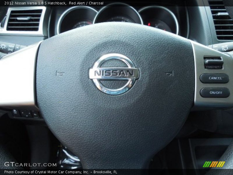 Red Alert / Charcoal 2012 Nissan Versa 1.8 S Hatchback