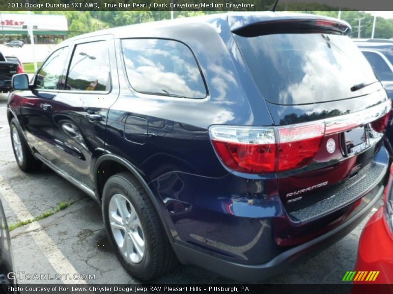 True Blue Pearl / Dark Graystone/Medium Graystone 2013 Dodge Durango SXT AWD