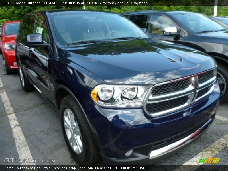 True Blue Pearl / Dark Graystone/Medium Graystone 2013 Dodge Durango SXT AWD
