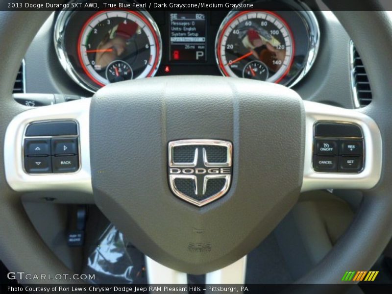 True Blue Pearl / Dark Graystone/Medium Graystone 2013 Dodge Durango SXT AWD