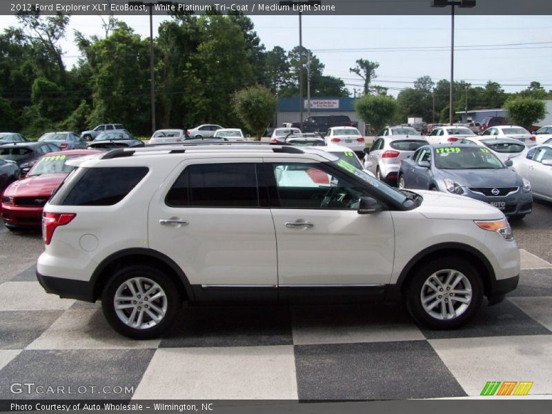 White Platinum Tri-Coat / Medium Light Stone 2012 Ford Explorer XLT EcoBoost