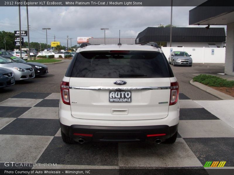 White Platinum Tri-Coat / Medium Light Stone 2012 Ford Explorer XLT EcoBoost