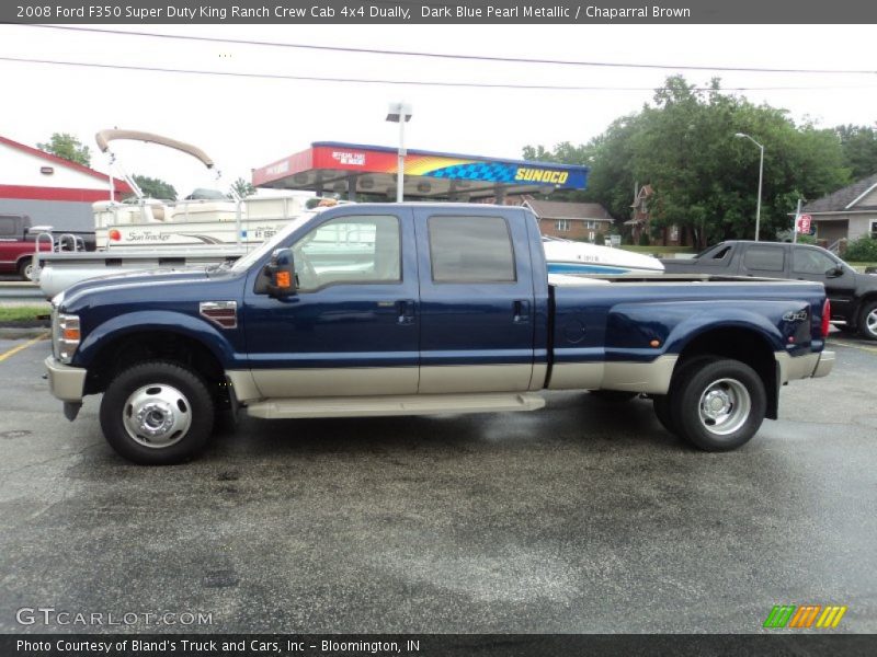 Dark Blue Pearl Metallic / Chaparral Brown 2008 Ford F350 Super Duty King Ranch Crew Cab 4x4 Dually