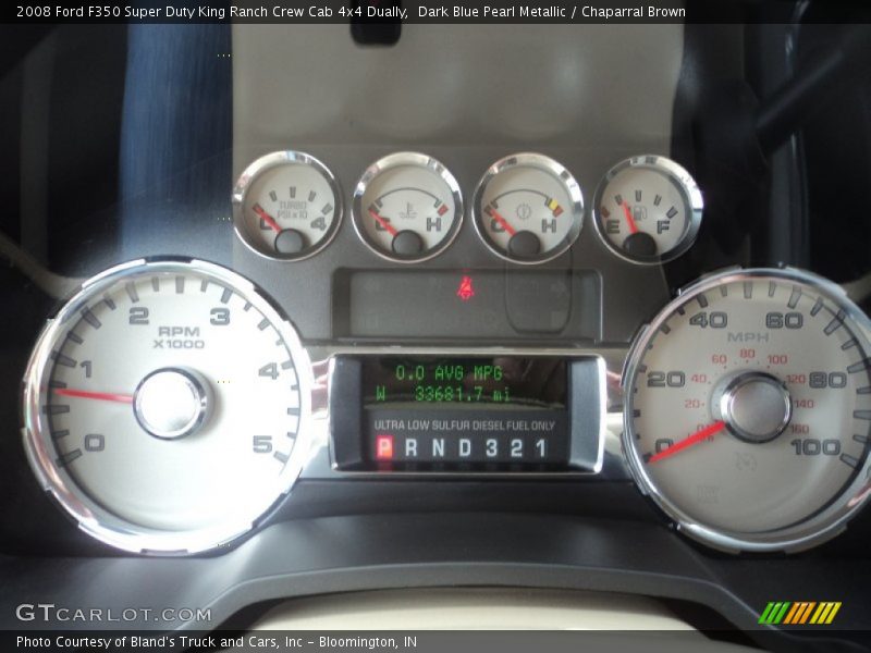 Dark Blue Pearl Metallic / Chaparral Brown 2008 Ford F350 Super Duty King Ranch Crew Cab 4x4 Dually