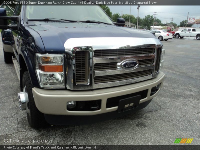Dark Blue Pearl Metallic / Chaparral Brown 2008 Ford F350 Super Duty King Ranch Crew Cab 4x4 Dually