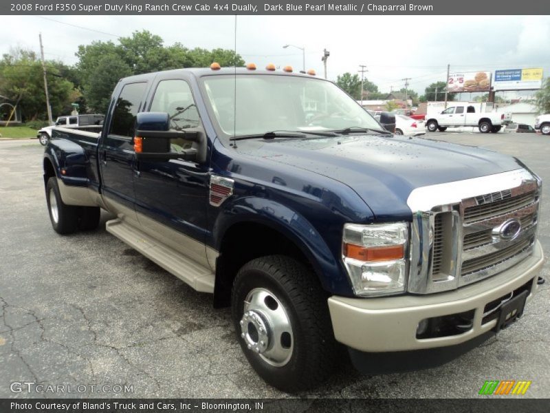 Dark Blue Pearl Metallic / Chaparral Brown 2008 Ford F350 Super Duty King Ranch Crew Cab 4x4 Dually