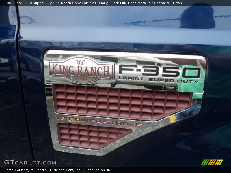 Dark Blue Pearl Metallic / Chaparral Brown 2008 Ford F350 Super Duty King Ranch Crew Cab 4x4 Dually