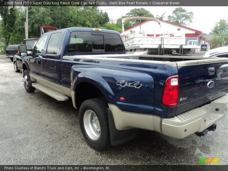 Dark Blue Pearl Metallic / Chaparral Brown 2008 Ford F350 Super Duty King Ranch Crew Cab 4x4 Dually