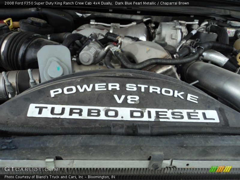 Dark Blue Pearl Metallic / Chaparral Brown 2008 Ford F350 Super Duty King Ranch Crew Cab 4x4 Dually