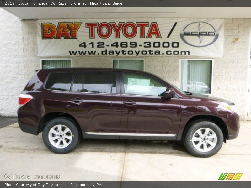 Sizzling Crimson Mica / Sand Beige 2013 Toyota Highlander V6