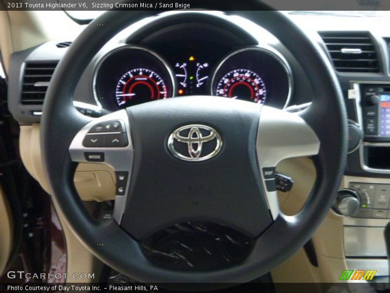 Sizzling Crimson Mica / Sand Beige 2013 Toyota Highlander V6