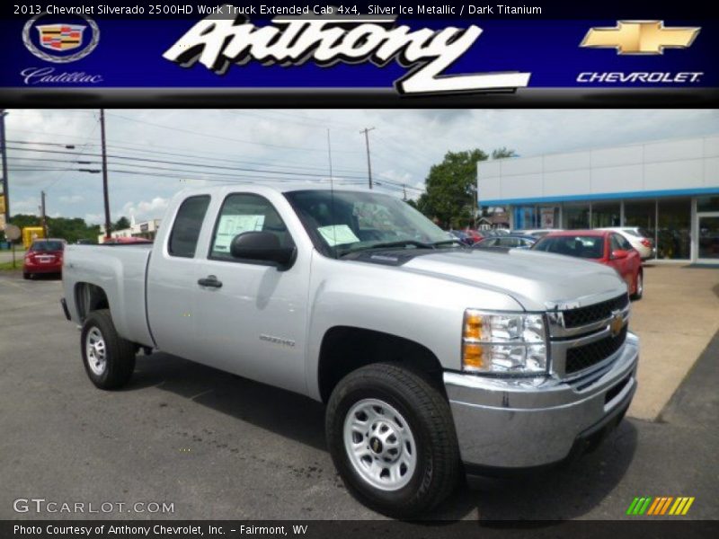 Silver Ice Metallic / Dark Titanium 2013 Chevrolet Silverado 2500HD Work Truck Extended Cab 4x4