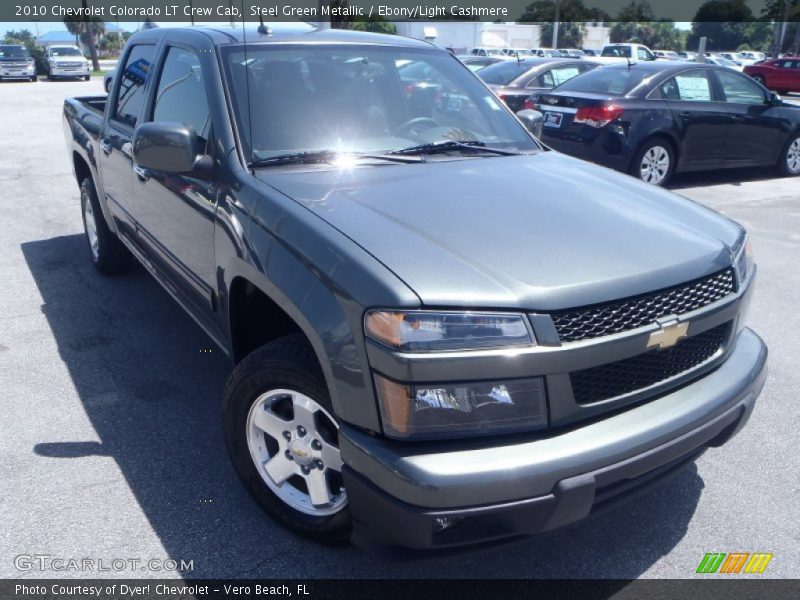 Steel Green Metallic / Ebony/Light Cashmere 2010 Chevrolet Colorado LT Crew Cab