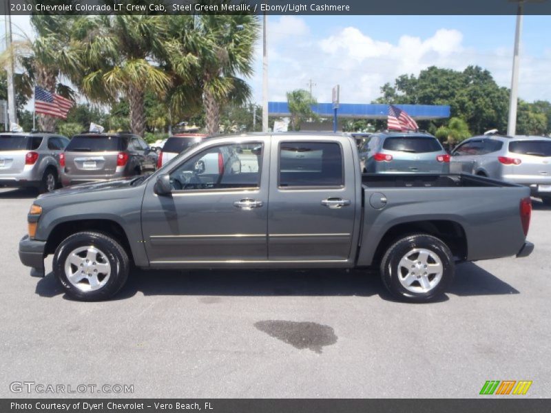 Steel Green Metallic / Ebony/Light Cashmere 2010 Chevrolet Colorado LT Crew Cab