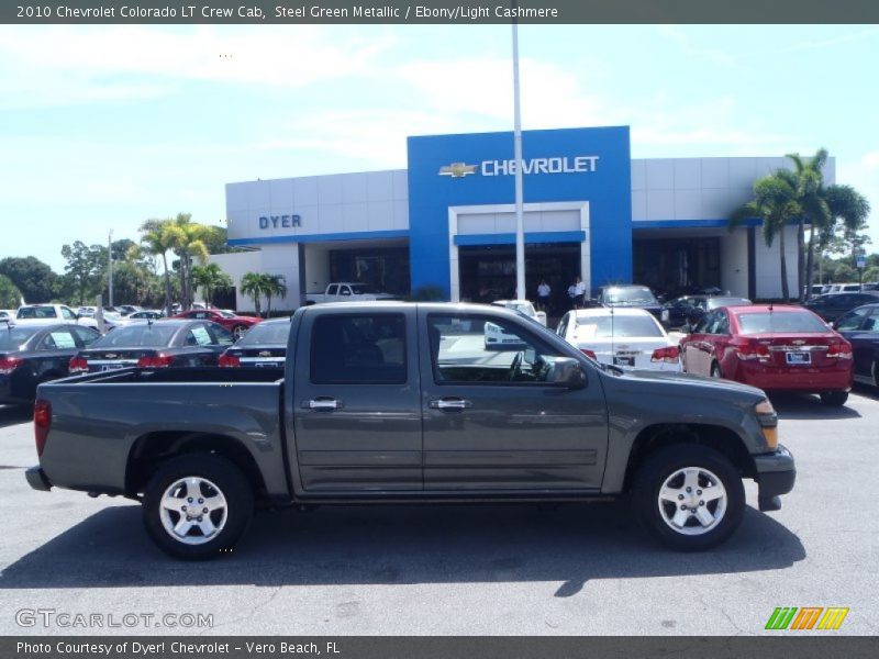 Steel Green Metallic / Ebony/Light Cashmere 2010 Chevrolet Colorado LT Crew Cab